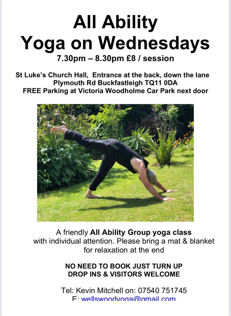 Friendly All Ability weekly Yoga class at St Lukes Buckfastleigh in hall at back - Weds 7.30pm - 8.30pm - drop ins welcome #yoga #buckfastleigh #yogaclass #exercise #facetoface #ashburton #southdevon @BeBuckfastleigh <a href="/BflCouncil/">BuckfastleighCouncil</a> <a href="/bflpool/">Buckfastleigh Pool</a> <a href="/VisitBuckfastl1/">Visit Buckfastleigh</a> <a href="/mdaupdates/">Mid-Devon Advertiser</a>
