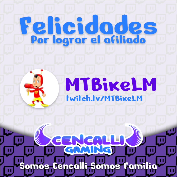 CencalliGaming's tweet photo. Muchísimas felicidades a nuestro carnalito que logro llegar a la afiliación, sabemos que solo era el ultimo empujón pero estamos felices de poder ayudar, Deseamos que tengas mucha buena vibra para ti, Gracias por confiar en esta fantástica familia #somoscencallisomosfamilia https://t.co/PgZr3Qx1kA
