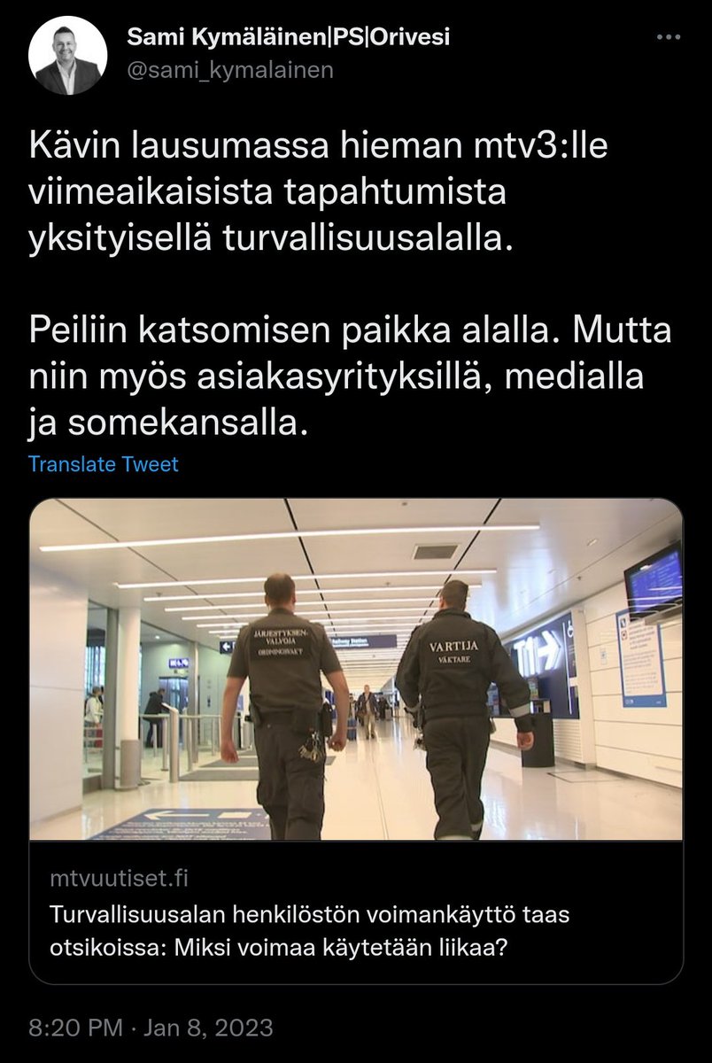 kasvismafioso's tweet photo. #TurvallisuusalanAmmattiliitto ry:n tiedottaja #SamiKymäläinen (myös Oriveden kaupunginvaltuutettu, Pirkanmaan aluevaltuutettu ja Pirkanmaan #perussuomalaiset pj) tunnetaan parhaiten #rasismi'sta ja muusta syrjinnästä.
#IsoOmena #vartijat #stevarit #järjestyksenvalvojat https://t.co/b3V7URlUQO