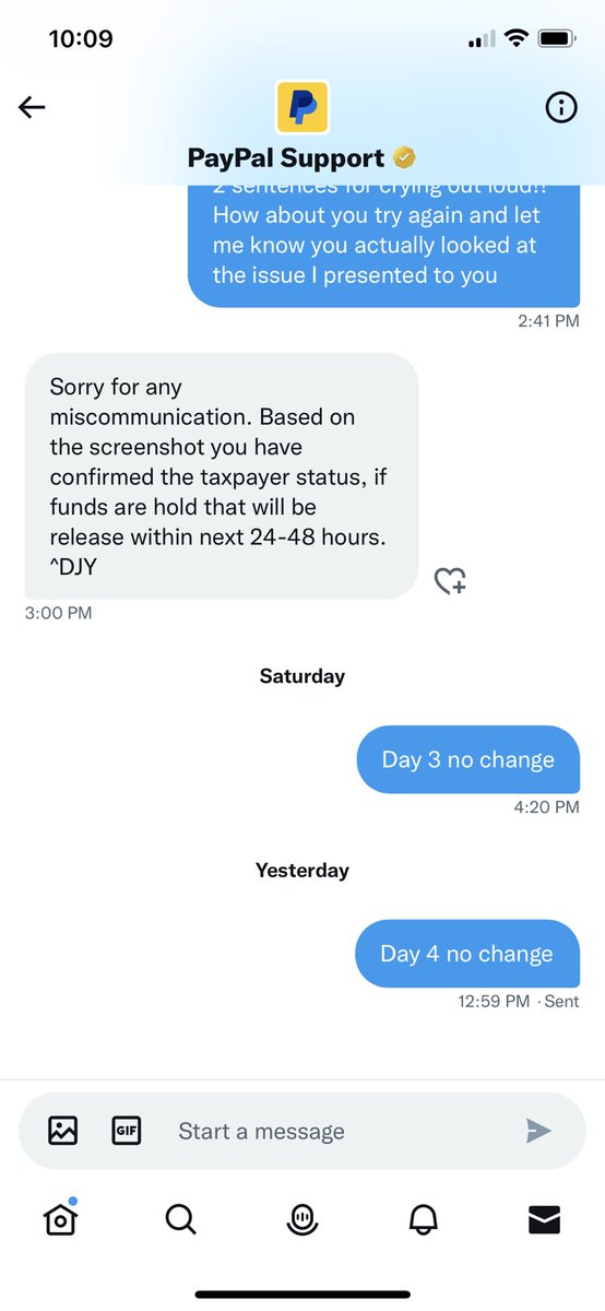 HIDrew's tweet photo. Here I am again to put @PayPal @AskPayPal on blast for their continued failure. On day 5 of waiting for the 15 minute “wrap up”. https://t.co/zZxQS1MpM4