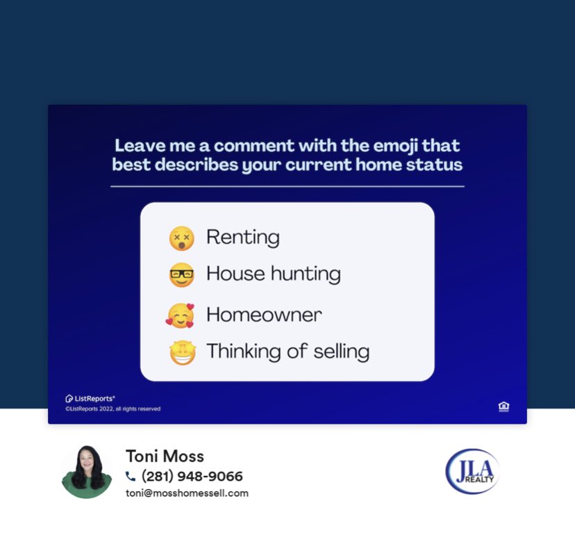 I want to know, what's your home relationship status? And is your current status different from what you want it to be?  #home #houseexpert #house #homeowner #happyhome #realestate #happyhomeowner #realestateagent #realtor #tonimossrealtor #jlarealestate