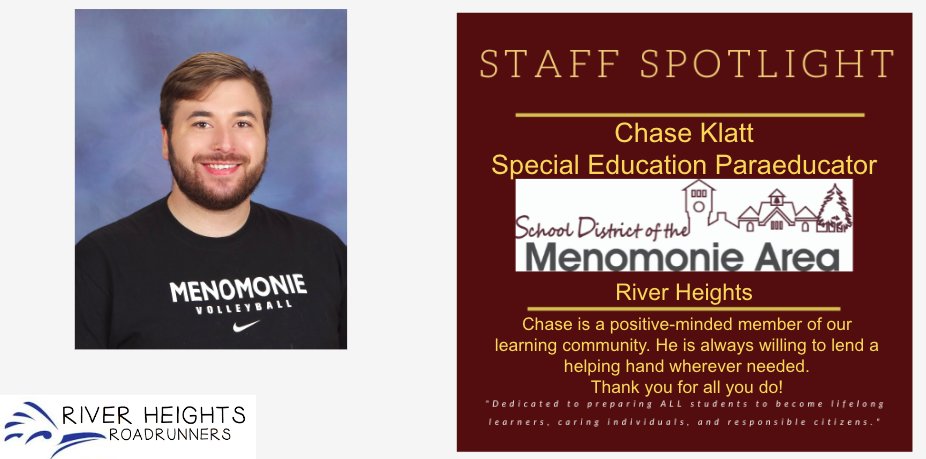 RH_Elementary's tweet photo. Staff Spotlight!
Thank you Mr. Chase for all you do at River Heights!
#gotRHpride #RHfam 
@SDMAOnline https://t.co/pTxGutPd0O