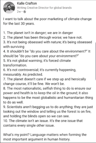 'Why didn't we save the planet when we had the chance?' 'Bad marketing' 🤯