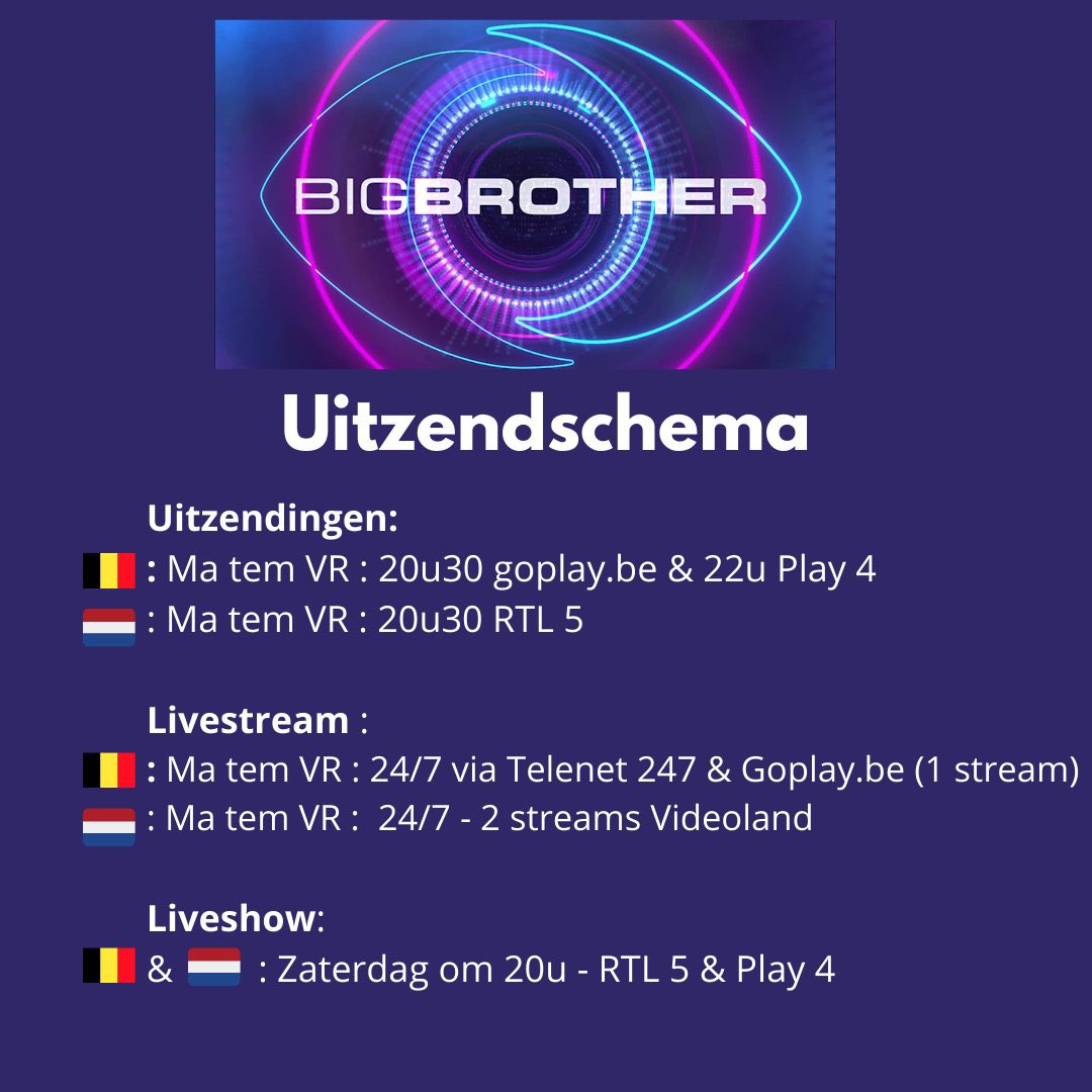 Zaterdag en zondag geen stream???? #bigbrothernlbe
