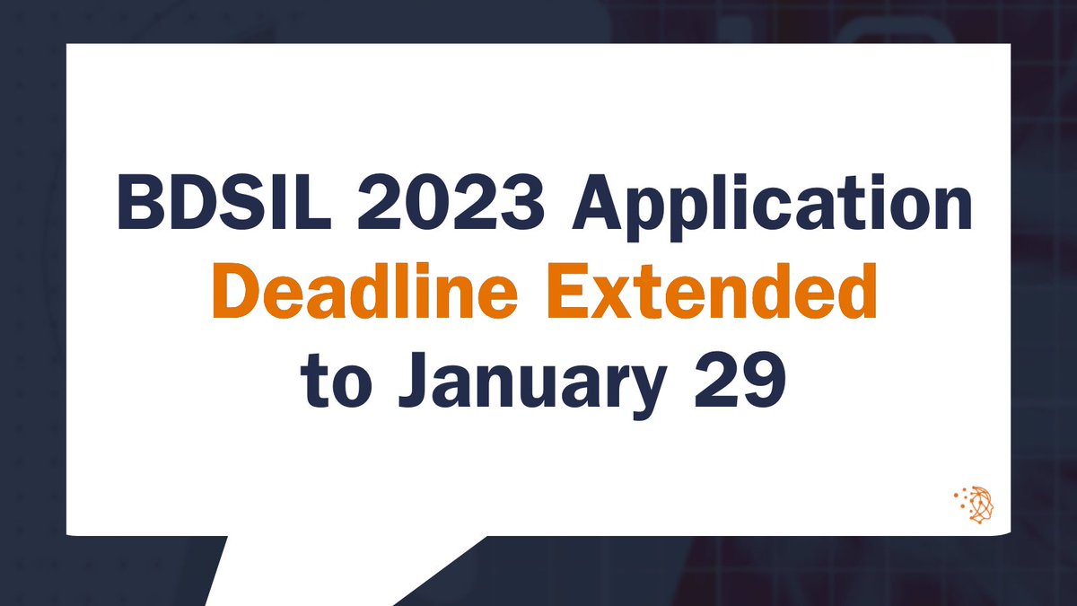 Biomedical Data Science Innovation Lab (@biodatascilab) on Twitter photo There’s still time to apply to #BDSIL2023! The application deadline has been extended to January 29th at 11:59 PM ET 🎉 Don’t miss out on this all-expenses-paid grant-writing workshop opportunity! ➡️ innovation.lab.virginia.edu/2023-lab <a href="/thriv_i/">iTHRIV CTSI</a> <a href="/uvadatascience/">UVA School of Data Science</a> <a href="/UVAPsyc/">Department of Psychology at UVA</a> <a href="/NIHDataScience/">NIH Office of Data Science Strategy</a> @NIGMS There’s still time to apply to #BDSIL2023! The application deadline has been extended to January 29th at 11:59 PM ET 🎉 Don’t miss out on this all-expenses-paid grant-writing workshop opportunity! ➡️ innovation.lab.virginia.edu/2023-lab <a href="/thriv_i/">iTHRIV CTSI</a> <a href="/uvadatascience/">UVA School of Data Science</a> <a href="/UVAPsyc/">Department of Psychology at UVA</a> <a href="/NIHDataScience/">NIH Office of Data Science Strategy</a> @NIGMS