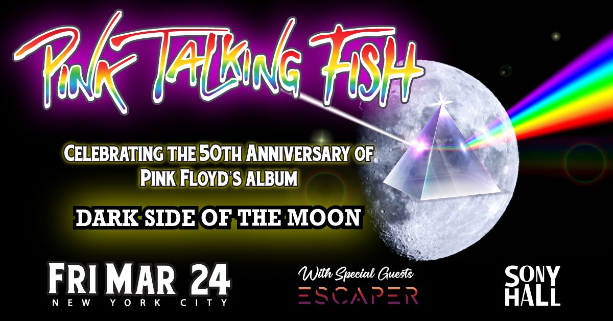 ON SALE NOW: <a href="/PinkTalkingFish/">Pink Talking Fish</a> bring their unique fusion of #PinkFloyd, #TalkingHeads &amp; #Phish to Sony Hall March 24 w/ special guests <a href="/EscaperMusic/">Escaper</a>! Tix -&gt; bit.ly/SonyHall-PinkT…