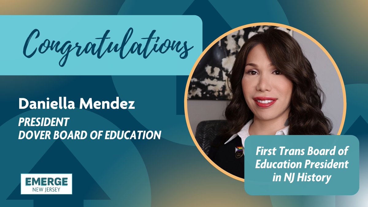 Congratulations to Emerge NJ Founding Cabinet Member, Daniella Mendez on being sworn is as the first Trans Board of Education President in New Jersey History!
#Trailblazer #MakingHerstory #EmergeNOW