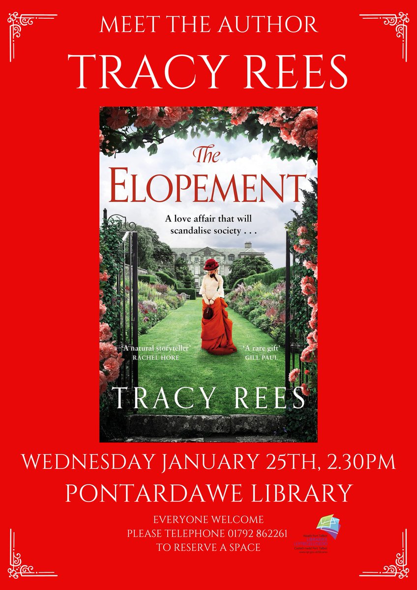 NPTLibraries's tweet photo. Meet The Author event at @pontylibrary 
With @AuthorTracyRees
Wednesday 25th January 2:30pm
Call 01792 862261 to book your place https://t.co/7uz5Vzkvki