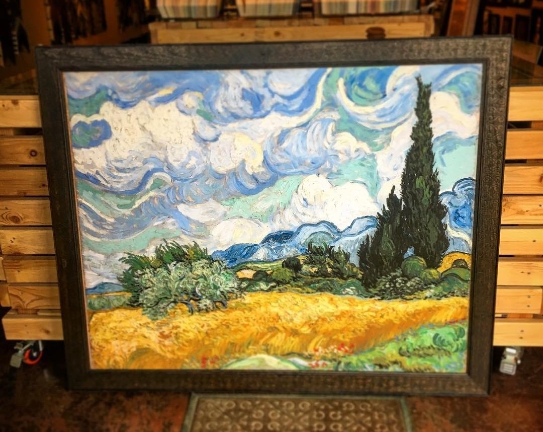 timecapframing's tweet photo. Large format canvas print of Van Gogh's "Wheat Field with Cypresses" #art #paintings #VanGoghMuseum #print #inspiration #Brazil #EuropeanUnion #franceinfo #interior #interiordesigner #interiordecor #Tokyo #walldecor https://t.co/rwzGbhSNQg