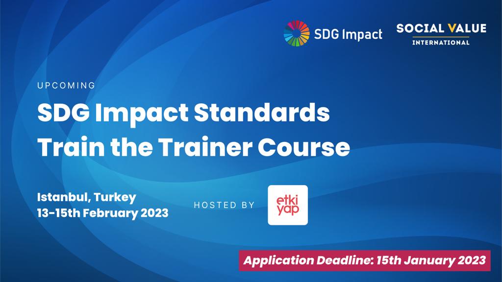 🎯Apply to become an Accredited Trainer for the #SDGImpactStandards! #IMM#impactmeasurement #impact management @SocialValueInt  @SdgImpact @UNDP_SDGFinance 

👉🏻Learn more about the course here: bit.ly/3Z9yIKp
👉🏻Apply by 15 January here: bit.ly/3VSUrUc