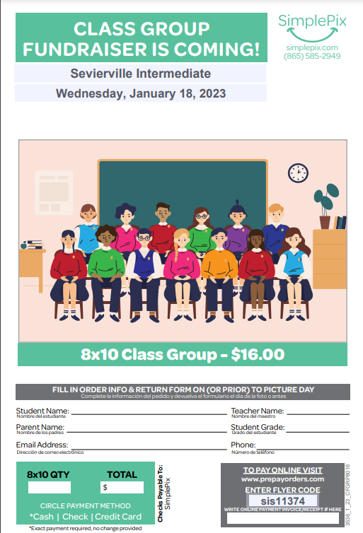 We are so happy our students are back! The hallways are much brighter and we are thankful. We have lots of exciting things happening over the next six weeks so keep checking in to follow. GROUP pictures coming January 18th! Click the link below to prepay - prepayorders.com/school/sis11374