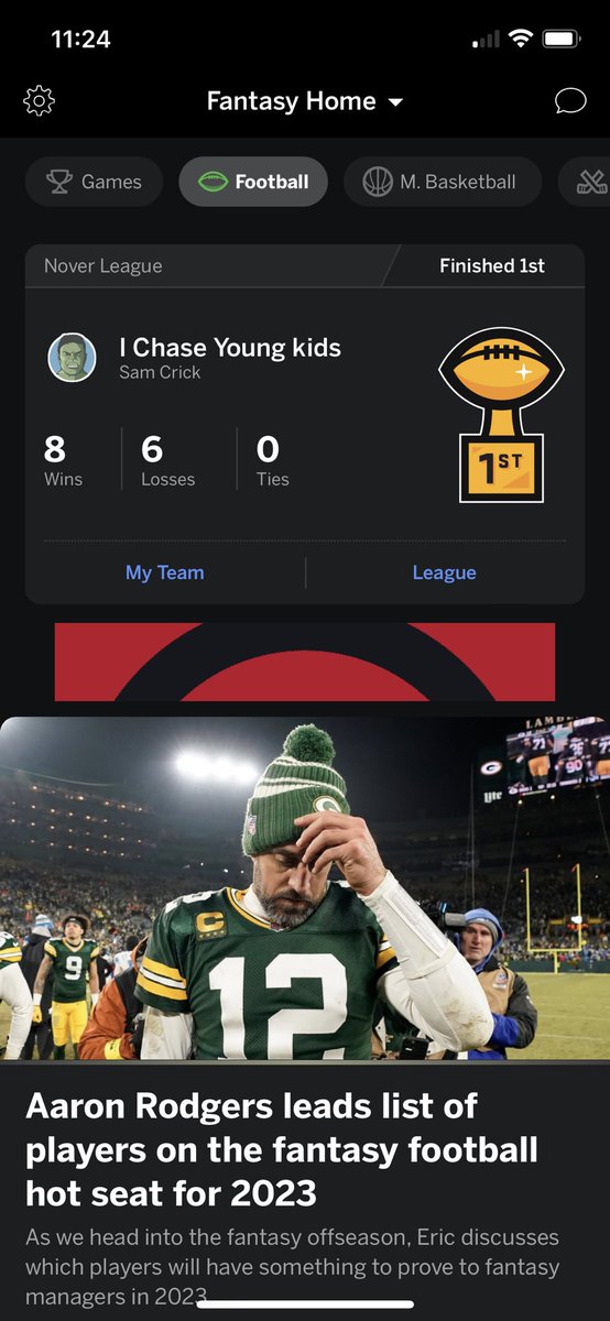 SamCrick_25's tweet image. I’d like to start by thanking my fans, I overcame adversity (Mac giving himself the first pick as the commissioner and Reid trading CMC and Amon St. Brown for a otphj) and made some fantastic late season trades. Great season to all. Zeke got last. @ZekePorta @haydenmcilwain