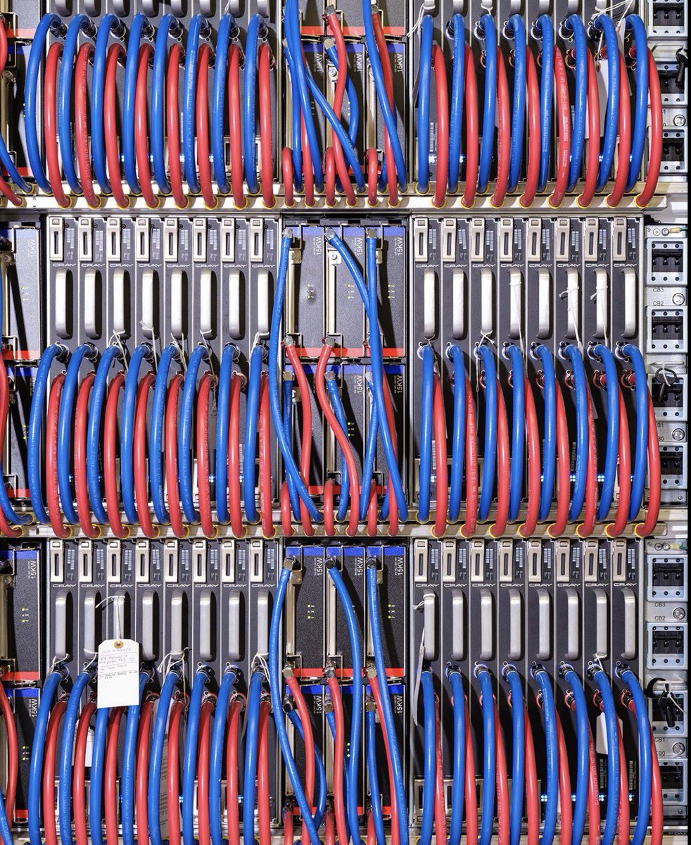 ProfAntar's tweet photo. Digital infrastructure has tangible environmental impact. To prevent this supercomputer from melting down, about 6K gallons of water/min flow across the it’s 9K nodes. #digitalcarbonfootprints #water #DigitalEmissions #GreenICT #SustainableIT #energyaware https://t.co/pzmfn9K51g https://t.co/fDX01UhHPF