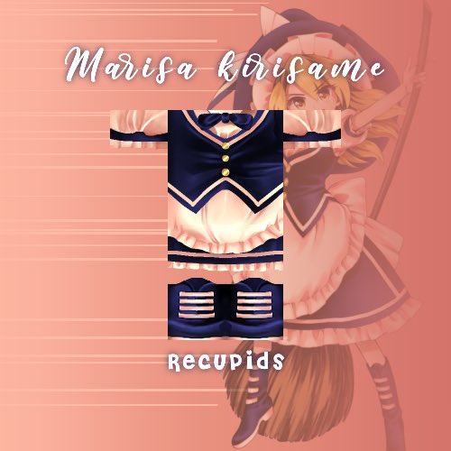 recupids's tweet photo. Marisa Kirisame @ Absalon Clothing!
≿━━━━༺❀༻━━━━≾

#robloxclothing #ROBLOX #RobloxDesigner #RobloxDev #robloxclothes #RobloxCommissions #rtcdesigners #robloxart #robloxdesign https://t.co/iYTVqFxhQp
