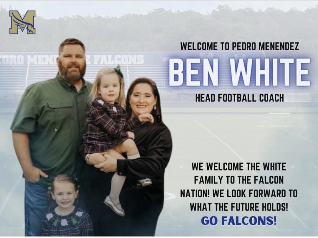 MenendezFootba1's tweet photo. 🏈

Welcome to Menendez Coach @CoachBenWhite ‼️

#IWILL https://t.co/F4WsfZPouA