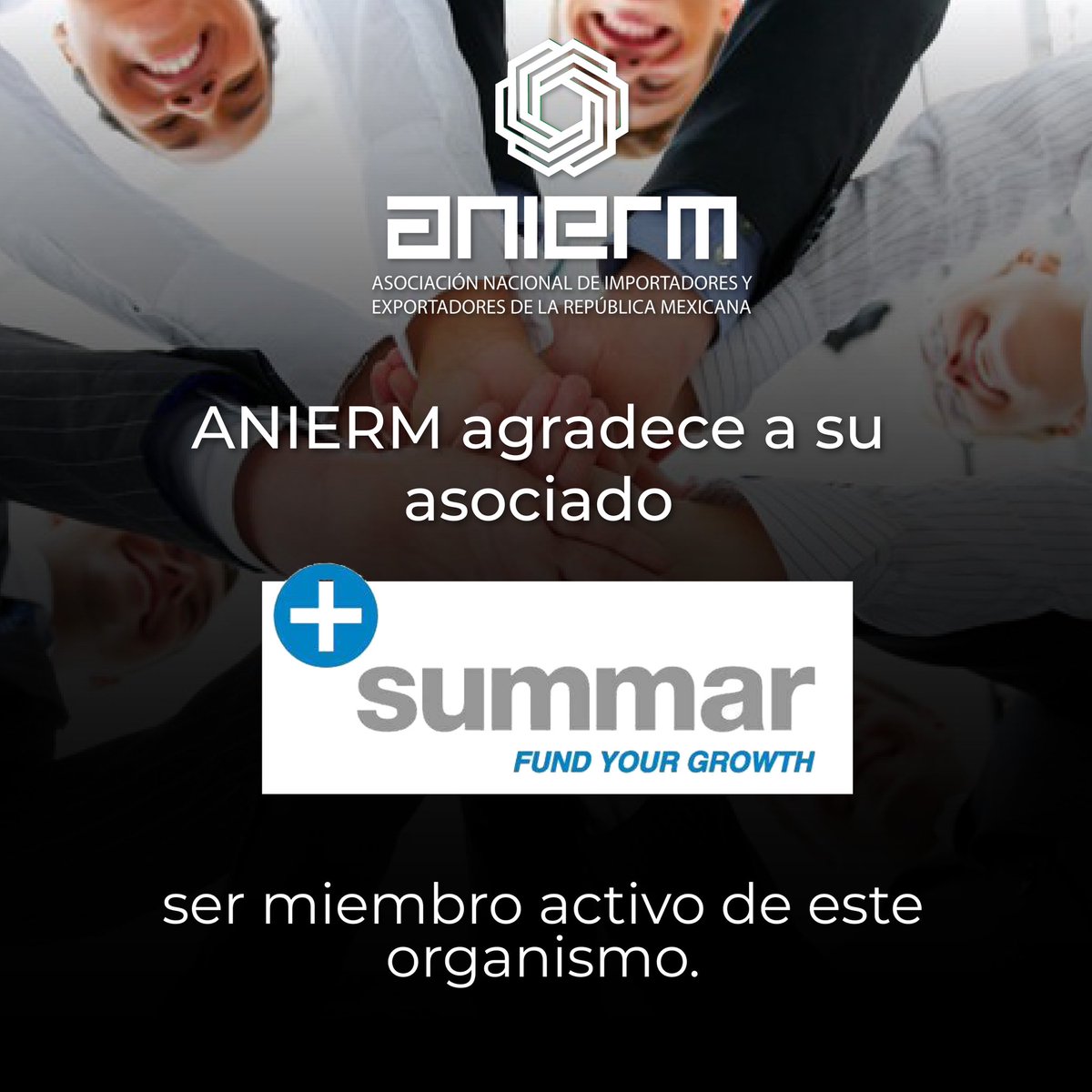 ANIERM_AC's tweet photo. Así como @SummarFinancial sé parte del cambio y únete a la red de asociados más grande de importadores y exportadores de la República Mexicana.
ANIERM, tu enlace global. 🤝🏼🌐
#ANIERM #SummarFinancial #TrabajandoJuntos https://t.co/J3RBudSp3J