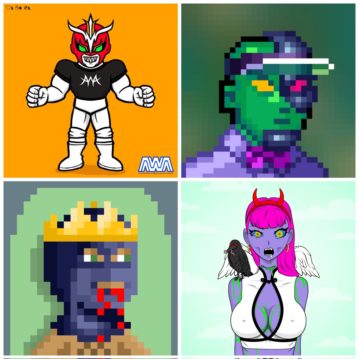 4 for 1 NFT GIVEAWAY! Featuring pieces from <a href="/TEENSONACID/">TEENSONACID</a> <a href="/SHADOWZVERSE/">SHADOWZVERSE</a> <a href="/blklavas/">blklavas</a> <a href="/DEATHGIRL_NFT/">DEATH GIRL - デスガール</a>. 1 Lucky Winner takes all!

To Enter, You Must:
💥 LIKE + RT
💥 Tag 4 Frens
💥 Must Follow: <a href="/keepitlunatic/">K.I.L.🔪 KEEP IT LUNATIC</a> @ACIDVERSE_NFT <a href="/blklavas/">blklavas</a> <a href="/DEATHGIRL_NFT/">DEATH GIRL - デスガール</a> 

Winner in 48 hrs. LFG ☠🔥🔪