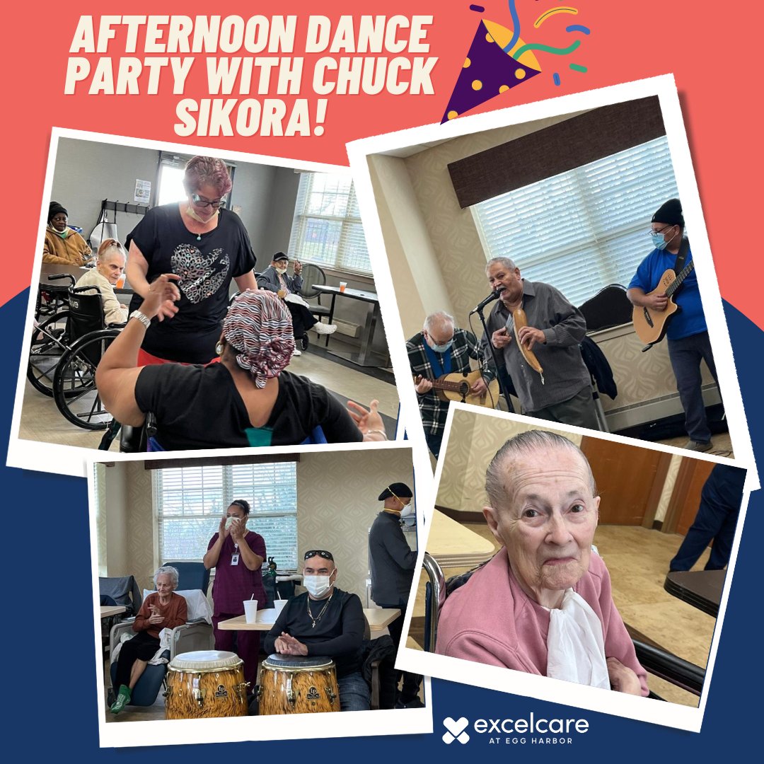 ExcelEggHarbor's tweet photo. At ExcelCare Egg Harbor, an afternoon holiday party is what everyone needs for a quality time!

On top of that, the local group named Taso Acevedo shares 3 Kings Day celebration, smiles and dancing with our residents.

#afternoonparty https://t.co/j5i02hQ70t