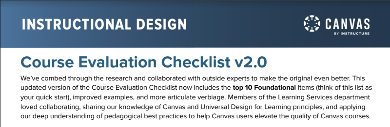 DTL_JSD's tweet photo. This Course Evaluation Checklist from @Canvas_by_Inst can help an @ISTEofficial #learningdesigner make their digital content even MORE effective. 
https://t.co/g33SKE1a3d 

#jordanDTL #DTLutah #personalizedlearning https://t.co/fBh5eQWBWy