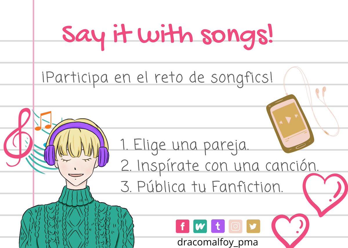 dracomalfoy_pma's tweet photo. ѕαу ɪᴛ ωɪᴛʜ ѕᴏηɢѕ!
➡️ ¡PARTICIPA EN EL RETO DE SONGFICS!
#SayItWithSongs #DracoMalfoyPMA #Songfics #HarryPotter #Fanfiction #Songs #Multiship https://t.co/VEeFSlqjMZ