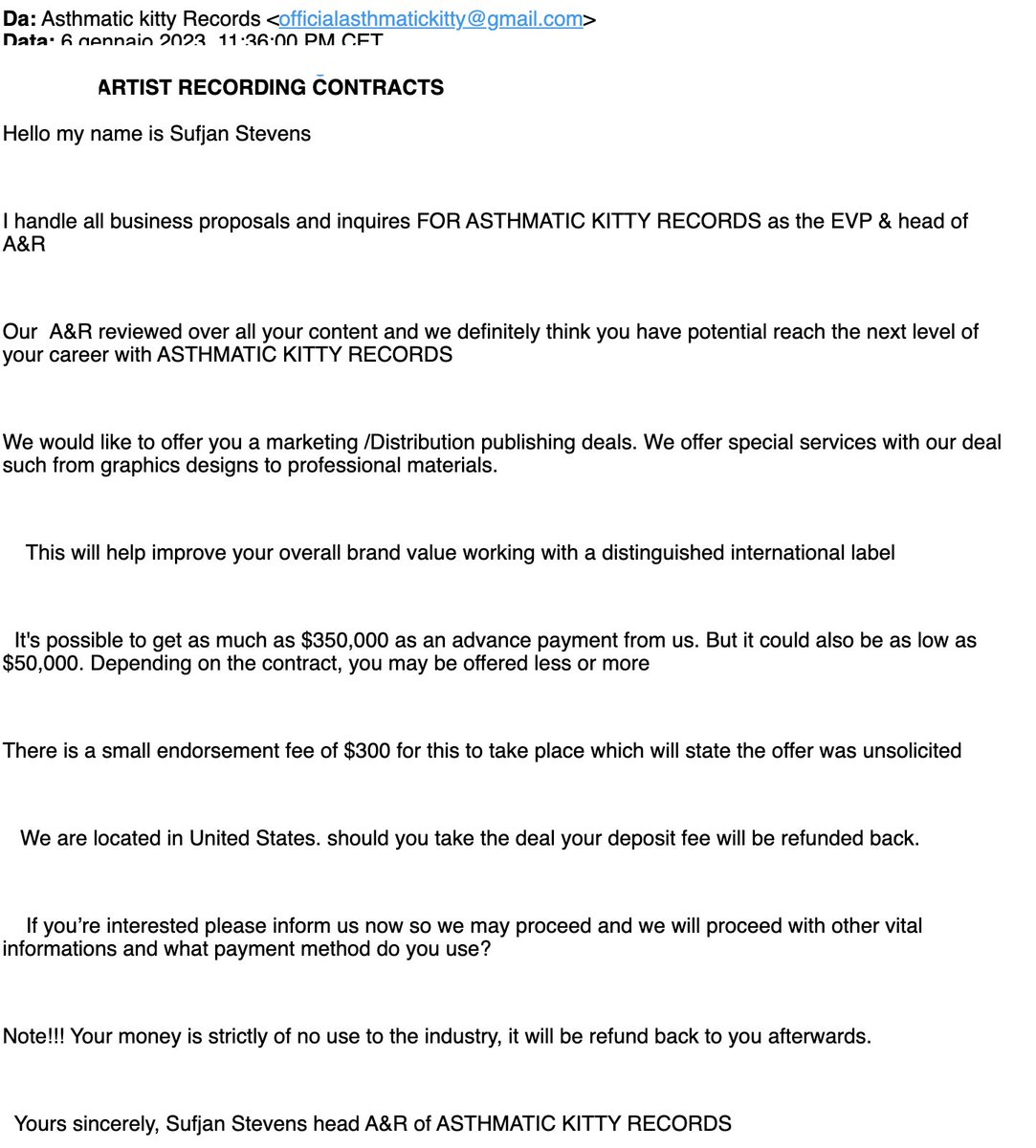 Asthmatic Kitty Records tweet media