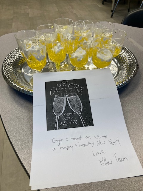 AndersonAutism's tweet photo. The Yellow Team from Horton Way LifeLong Learning Center shared a Jello toast to ring in the new year! Cheers to 2023! #HappyNewYear #Autism #1in44 #AdultProgram #JelloToast https://t.co/5Nfc5Q4uxy