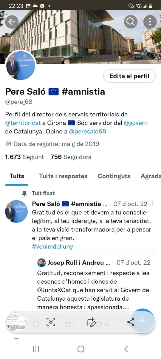 Per tant finalitza l'emissió en qualitat de director territorial del Departament de <a href="/territoricat/">Territori</a> de la Generalitat.
Sort a tots i visca la República catalana!