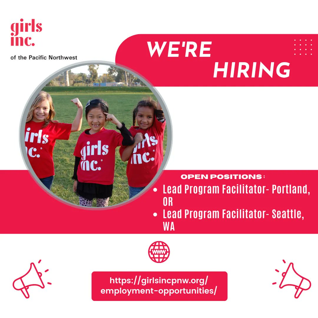 GIPNW is seeking Lead Program Facilitators for our Seattle and Portland locations. This position is perfect for someone passionate about mentorship who wants to  impact their community by connecting with diverse youth and communities. girlsincpnw.org/employment-opp…