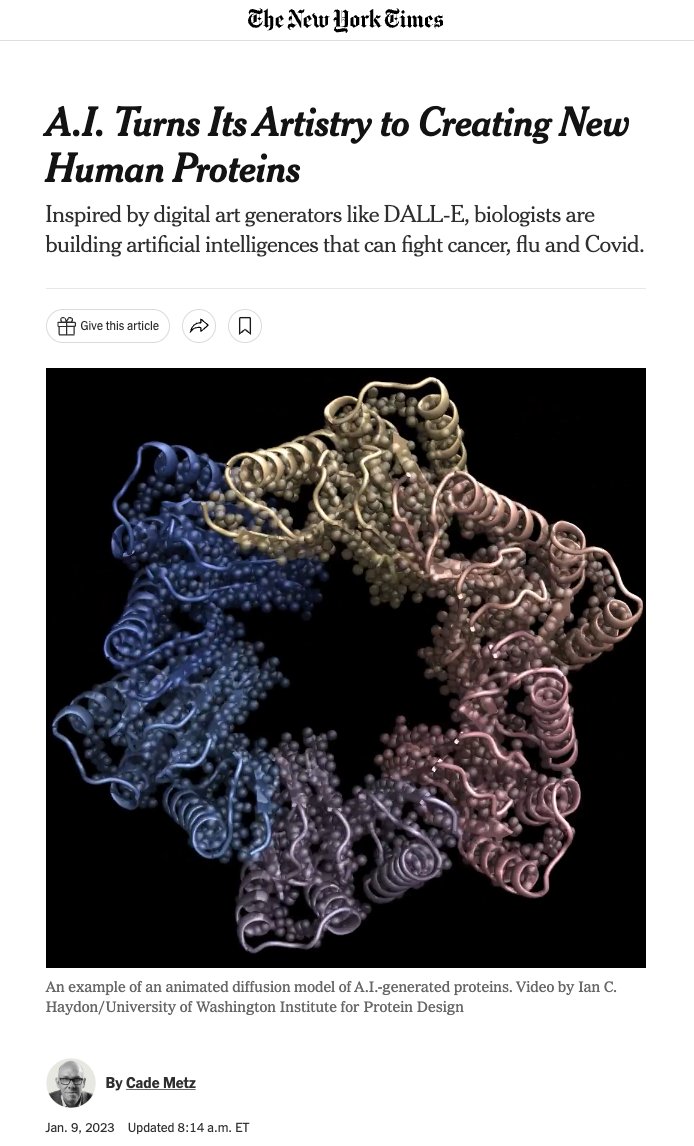 ichaydon's tweet photo. Excited to see my team's work (and my graphics) appear in the New York Times today.

If you thought DALL-E's images were going to change things, wait until you read about what this kind of technology means for medicine and drug discovery.

https://t.co/ungqjd7Us9 https://t.co/ZvHvmW0Xhp