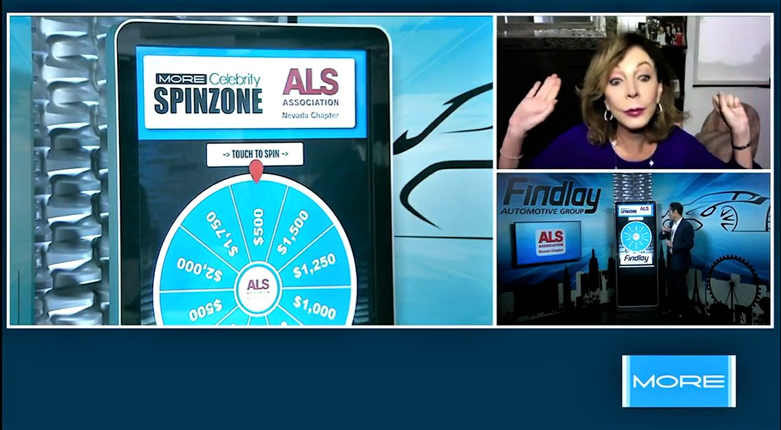 Thanks Rita Rudner for visiting the Findlay Spin Zone on @morefox5. That's another $1000 we'll donate to our charity @alsassociation. #FindlayCares