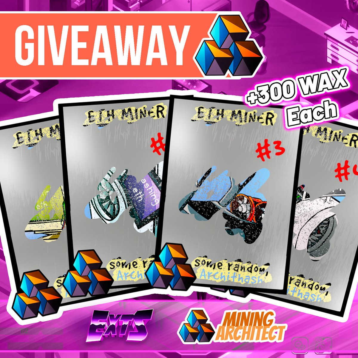 Mining Architect Giveaway!! 72Hs

🏆 2 Winners!! 1x Promo NFT

✅Like + RT + Tag 2F 
✅Follow <a href="/MiningArchitect/">Mining Architect</a> &amp; <a href="/ExtraTutos/">ExtraTutos 👑</a>
✅👍Watch My Video:youtu.be/AlWZ4gvSGlo
✅Leave Your Wax⬇️!

#Giveaways #NFTGiveaway #Giveaway #GiveawayAlert #NFTCommunity #Wax #blockchain #NFTs #BTC