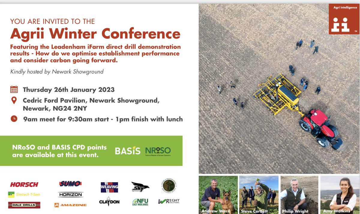 wheat_daddy's tweet photo. If you’ve followed the direct drilling trial I hosted last year with @agrii, here are the details of the results conference @NewarkShowgrd plus a lot more. If you couldn’t make it or direct drill your own farm, we’d be delighted to see you and hear of your experiences. https://t.co/TsMv2mlASa
