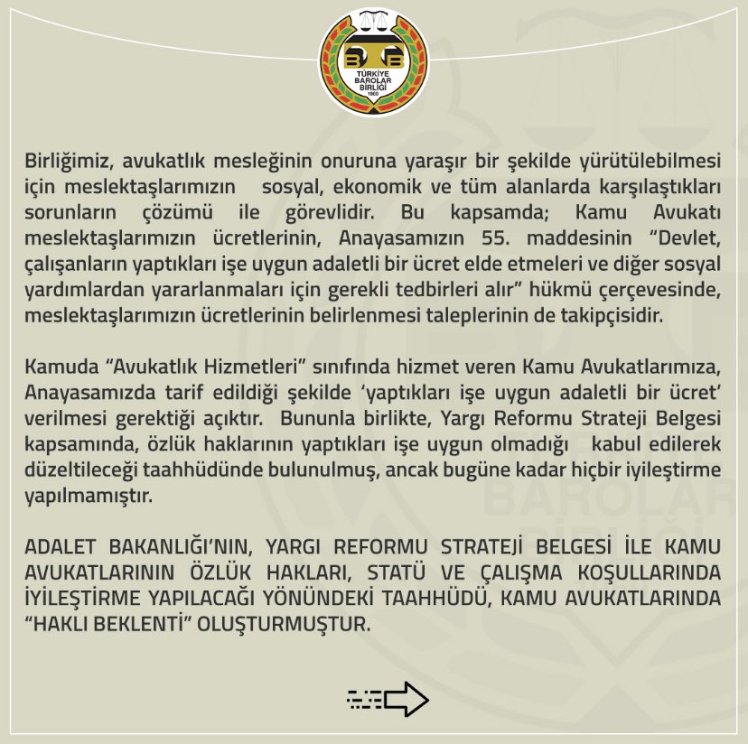 “Kamu Avukatlarının Özlük Haklarının İyileştirileceği” Taahhüdü, “Haklı Beklenti İlkesi” Uyarınca Yerine Getirilmesi Gereken Bir Haktır. 

#kamuavukatları