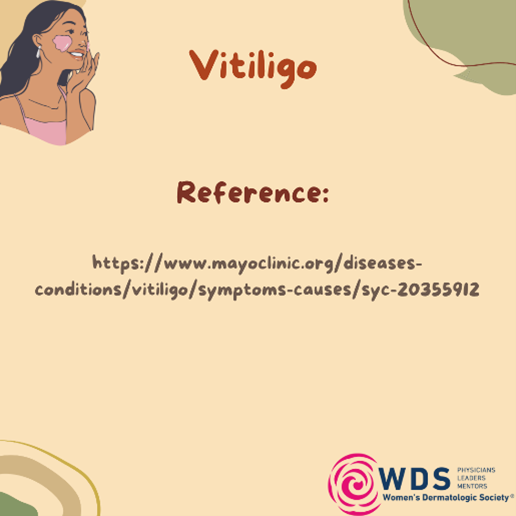 Vitiligo is an autoimmune condition where depigmented white patches develop on the skin. It results in a lack of melanin, which is the pigment in skin. More at... @womensdermsociety instagram.com/p/CnNaWveueSZ/…