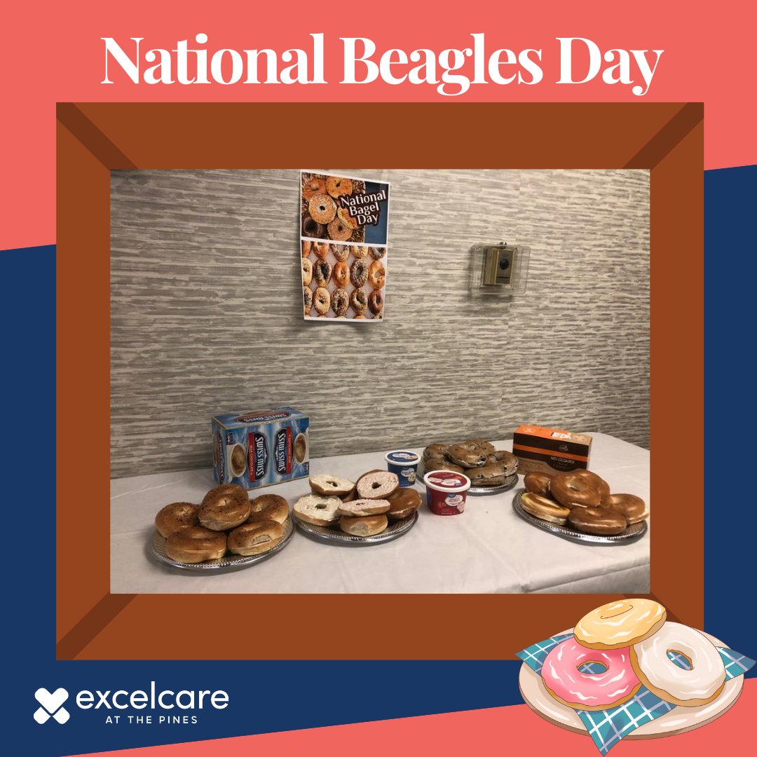ExcelEggHarbor's tweet photo. Today, ExcelCare at the Pines celebrated National Beagles Day. Residents enjoyed beagles with variety of cream cheese and hot chocolate.

#NationalBeaglesDay https://t.co/FviRe6Uhgk
