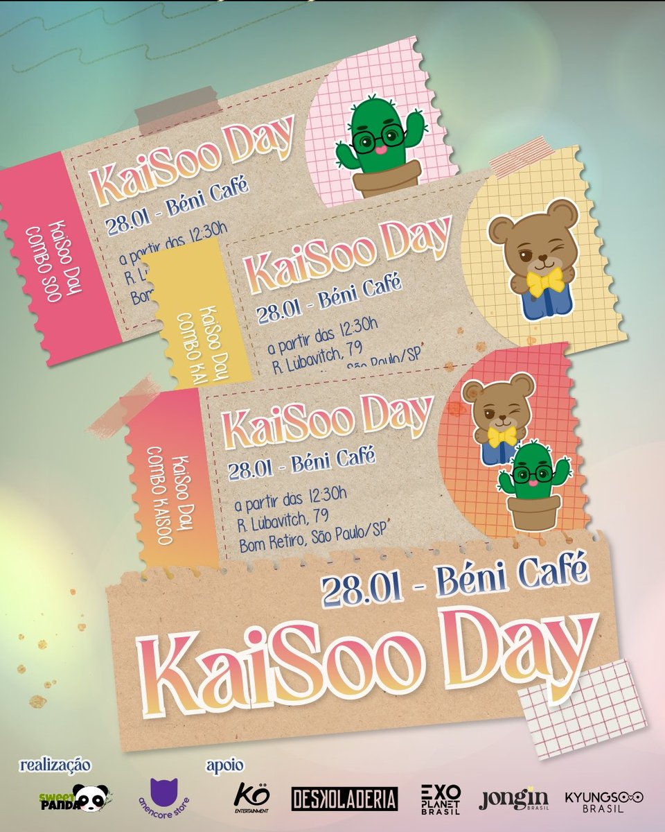 AnEncore_Store's tweet photo. Ingressos liberados, corre para garantir o seu!

✨ Combo Kai: R$26,00 
Bebida + Adesivos + Kit polaroid + Cupsleeve

✨ Combo Soo: R$30,00
Bebida + Adesivos + Kit polaroids + cupsleeve + kit photostrip

+ Segue o fio https://t.co/KwzTL04BBE