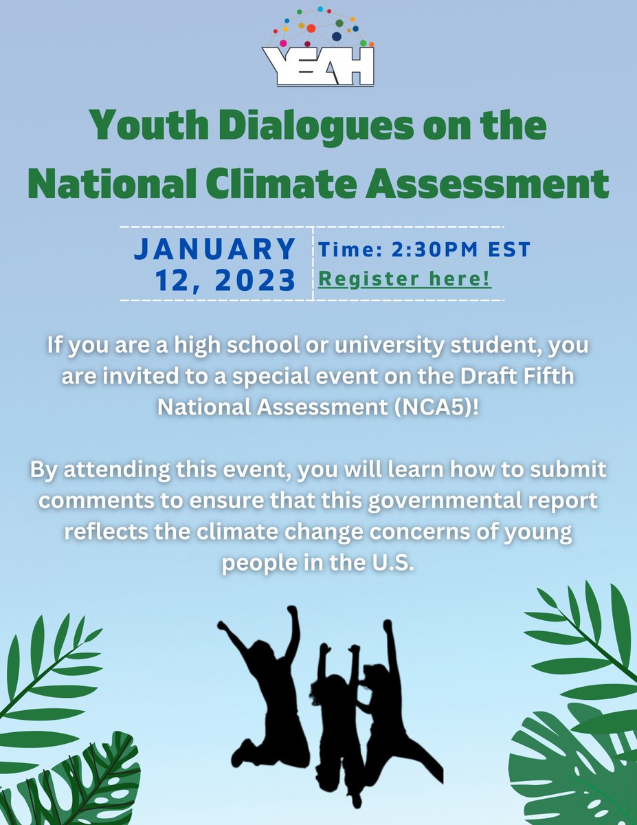 Join a group of young people to reflect on the Draft Fifth National Climate Assessment (NCA5) of the United States.

>>>Register via: michigantech.zoom.us/meeting/regist… >>>