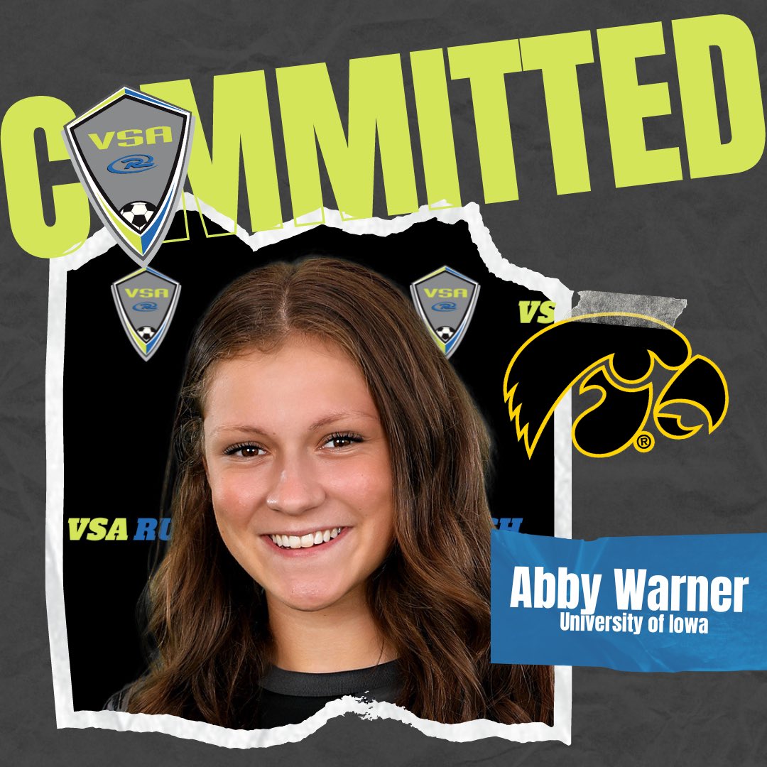 VSA_Rush's tweet photo. Congratulations to Abby Warner (VSA Rush 2006 GA) on her commitment to the University of Iowa &amp; the @HawkeyeSoccer program!

Abby played for Iowa Rush South before joining VSA Rush this fall &amp; we can't wait to cheer her on at the collegiate level!! #VSARush https://t.co/OD16P4IUiD