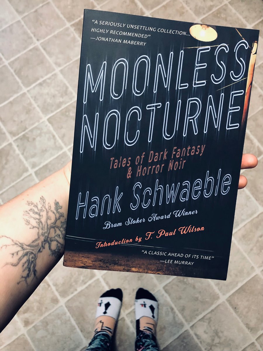 Too much ereading and screen time lately as I work on book #2. Time to check out a good old fashioned paperback for a change 🖤 ‘Moonless Nocturne’ by @HankSchwaeble 
—
#horrorbooks #author #horrorwritersassociation #darkfiction #books