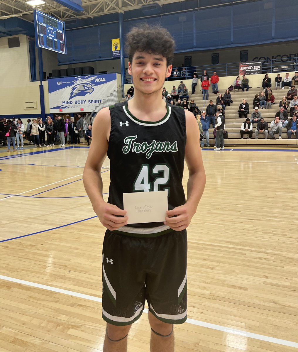 We’re proud to announce that <a href="/TWTrojans/">Tosa West</a> senior, Owen Smith, won a $5,000 scholarship from the Rick Majerus Family Foundation! This award was presented to Owen at the Rick Majerus Wisconsin Basketball Yearbook Shootout on December 28, 2022. Congratulations, Owen! #TosaProud