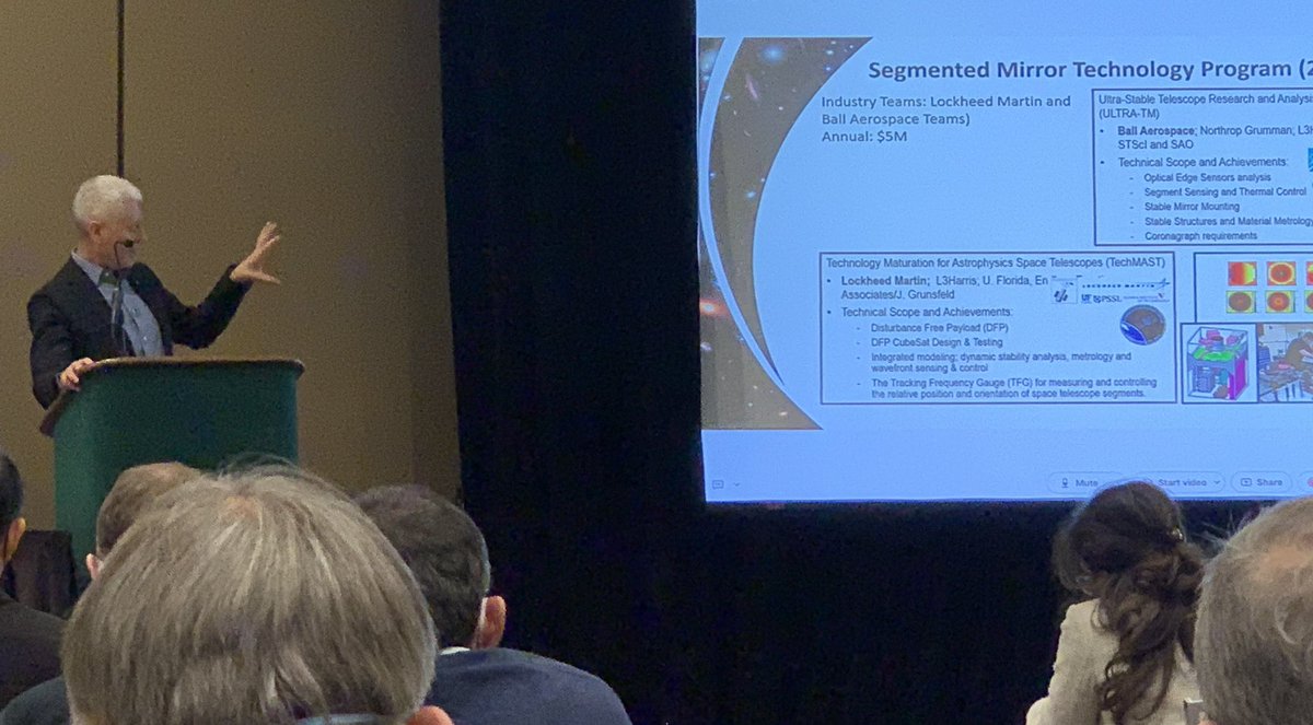 precisionspace's tweet photo. Two @UF @precisionspace contributions to NASA astrophysics missions highlighted by the new @NASA Astrophysics Division director, Mark Clampin, at #AAS241: LISA (@LISACommunity) and the Habitable Worlds Observatory.

(can you spot the UF PSSL logo? in his charts?) https://t.co/b1NUiyohHy
