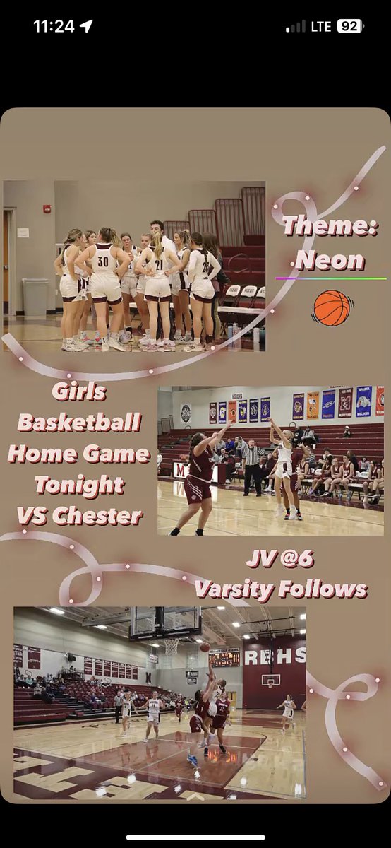Girls home conference game
Jv at 6 Varsity follows
Theme: Neon
#redbud132