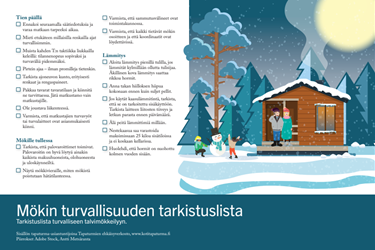 Mökkireissu mielessä? Joko olet kuullut tarkistuslistasta turvalliseen talvimökkeilyyn? 
Tarkista mökkisi turvallisuus talvella listan avulla. Sitten ei muuta kuin nauttimaan talvisesta mökkitunnelmasta!
kotitapaturma.fi/tarkistuslista…
#tapaturmapäivä
