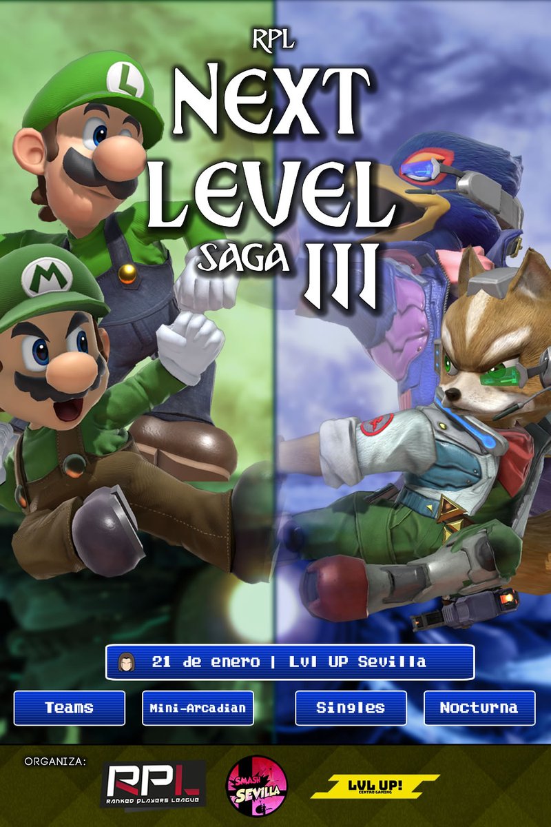 RankedPlayers's tweet photo. ¡Empezamos el año a lo grande con @SmashSevilla! El primer mensual del año en @LvLUp_Sev 

🏆 RPL Next Level Saga III
📅 Sábado 21 de enero
⚔️ Teams, Singles y Nocturna
🏢 LvL UP, Sevilla

¡Apertura de inscripciones miércoles a las 18:00 h!

https://t.co/VlnGSacQ5g https://t.co/NLRzafwfg3