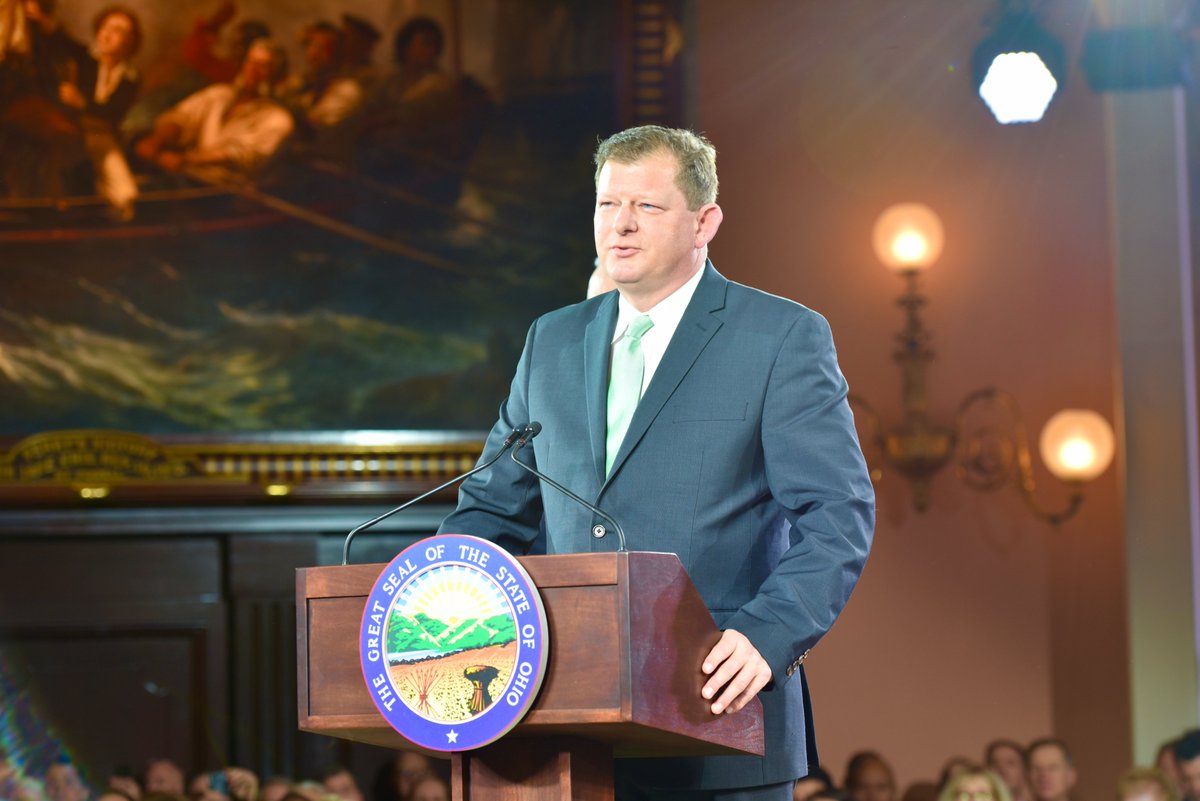 OhioSenateGOP's tweet photo. Senate President @matthuffman1 and House Speaker @jasoncstephens kick-off the #OhioInauguration ceremony for @GovMikeDeWine and @LtGovHusted today @OhioStatehouse.
Watch live: https://t.co/MbnCfMZa0I @TheOhioChannel https://t.co/roGu1MVJGO