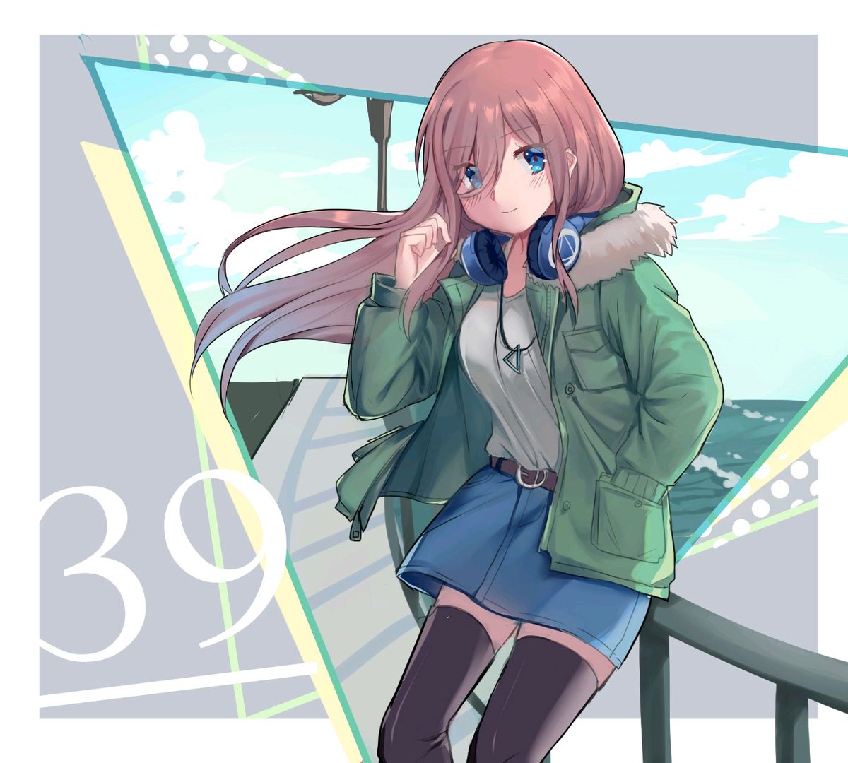 Caleb HernandezさんがTwitterに投稿した中野三玖(五等分の花嫁)のイラスト。