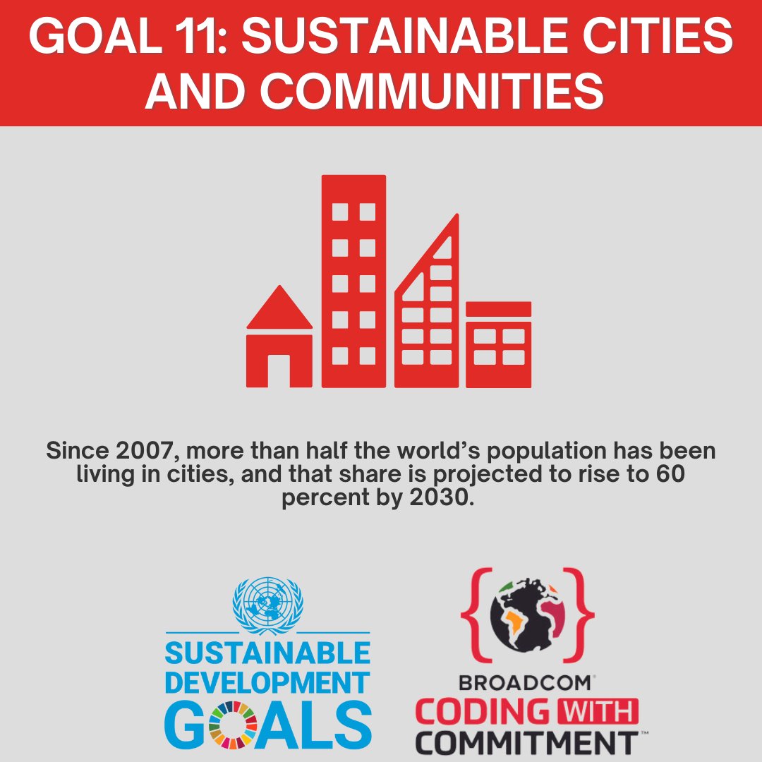 BroadcomSTEM's tweet photo. What does "Sustainable Communities" mean? It is a community where people don't have to live in poverty, disaster risks are mitigated, & people can have clean air to breathe. This is one of the Sustainable Development Goals of the @UN.
#stem #CodingWithCommitment #ICODE #undp https://t.co/8o0AmD2jEJ