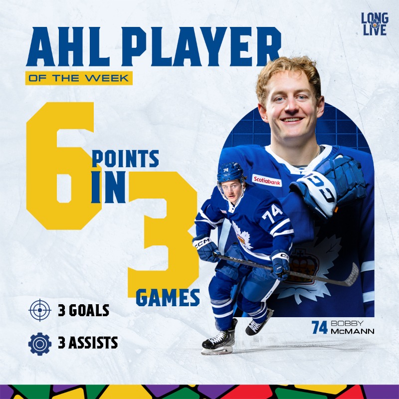 TorontoMarlies's tweet photo. 6-game point streak, and AHL player of the week honours 🔥