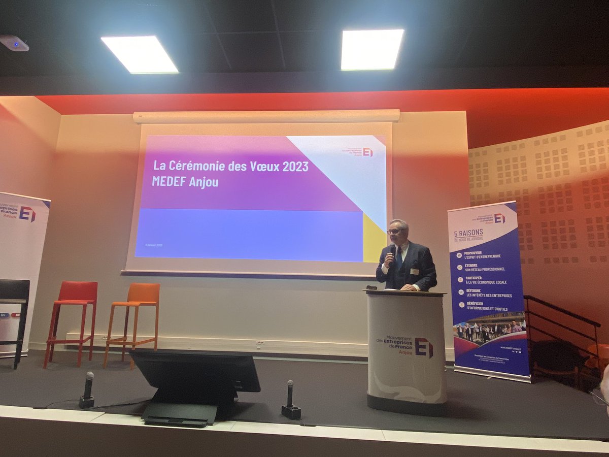Voeux du <a href="/MEDEFAnjou/">Mouvement des Entreprises de France #Anjou</a> à la <a href="/CCI49/">cci49</a> : parole au Président Bertand Schaupp