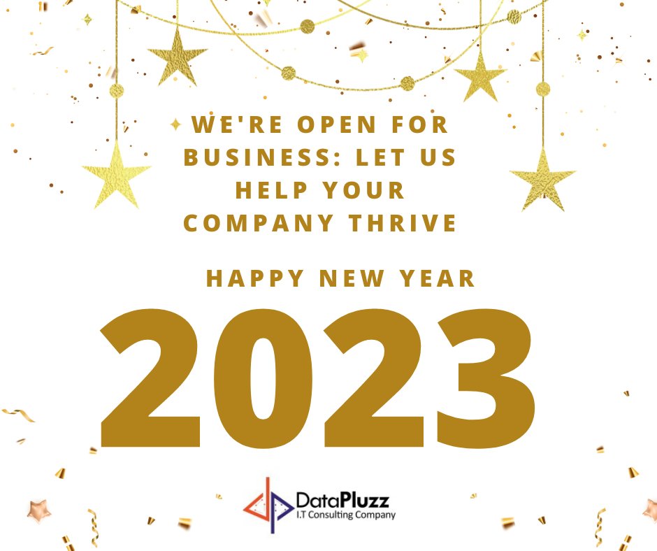 DataPluzzLLC's tweet photo. Welcoming in the new year with open arms and top-quality business services. Let us help your company thrive in 2023!

Visit us today at https://t.co/dg3tjzH6rm to learn more about our services.

#DataPluzz #AppDevelopment #WebDevelopment #PowerBi #DataAnalytics #NewYear https://t.co/FqHWzsdxqY